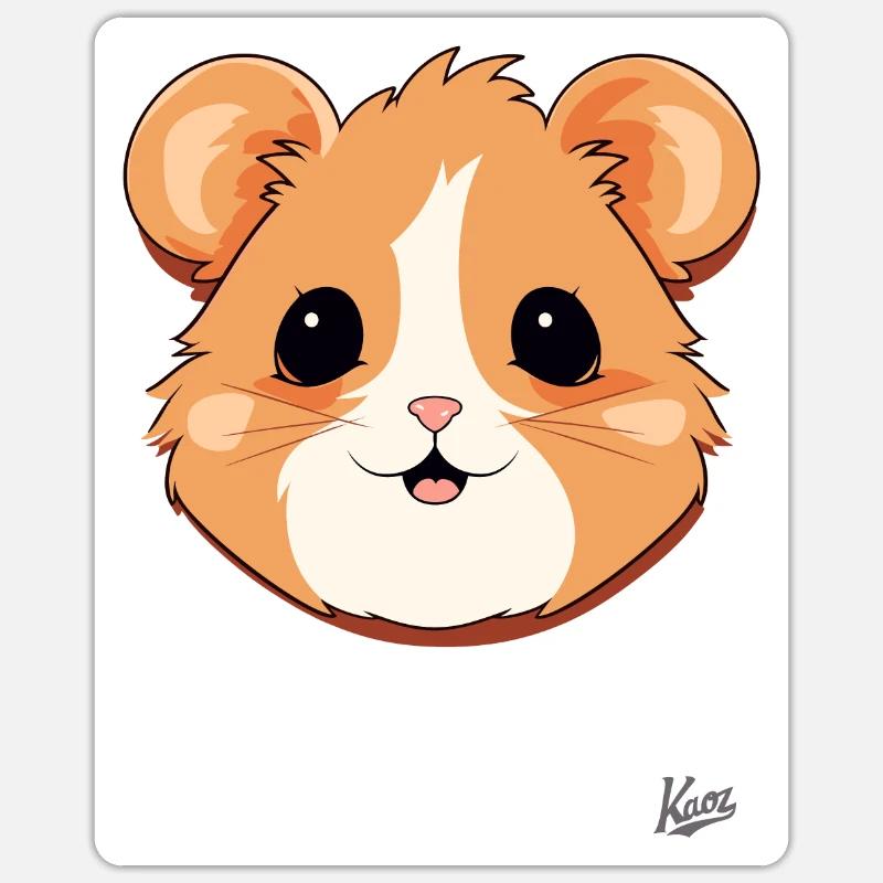 Cute hamster - Sticker size S (10 x 10 cm) - white matte