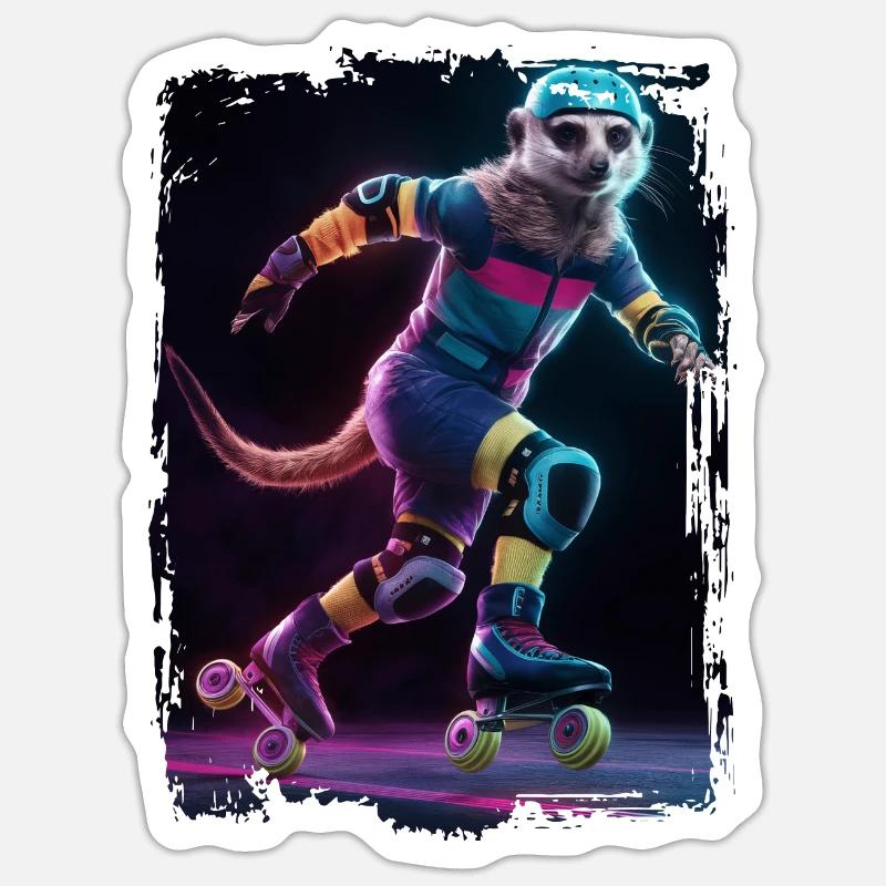 Erdmännchen Eiskunstlauf Geschenk Sticker Größe S (10 x 10 cm)