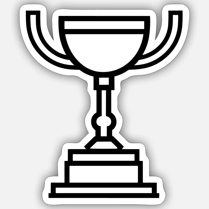 trophée - Sticker taille S (10 x 10 cm) - blanc mat