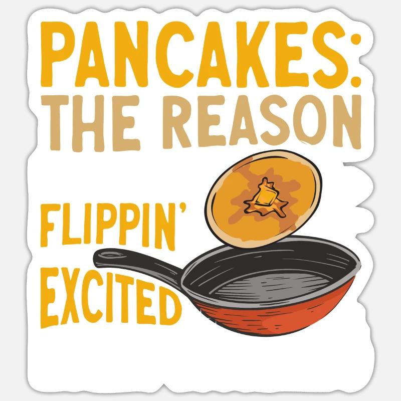 Pancake Breakfast Pancakes - Sticker size S (10 x 10 cm) - white matte