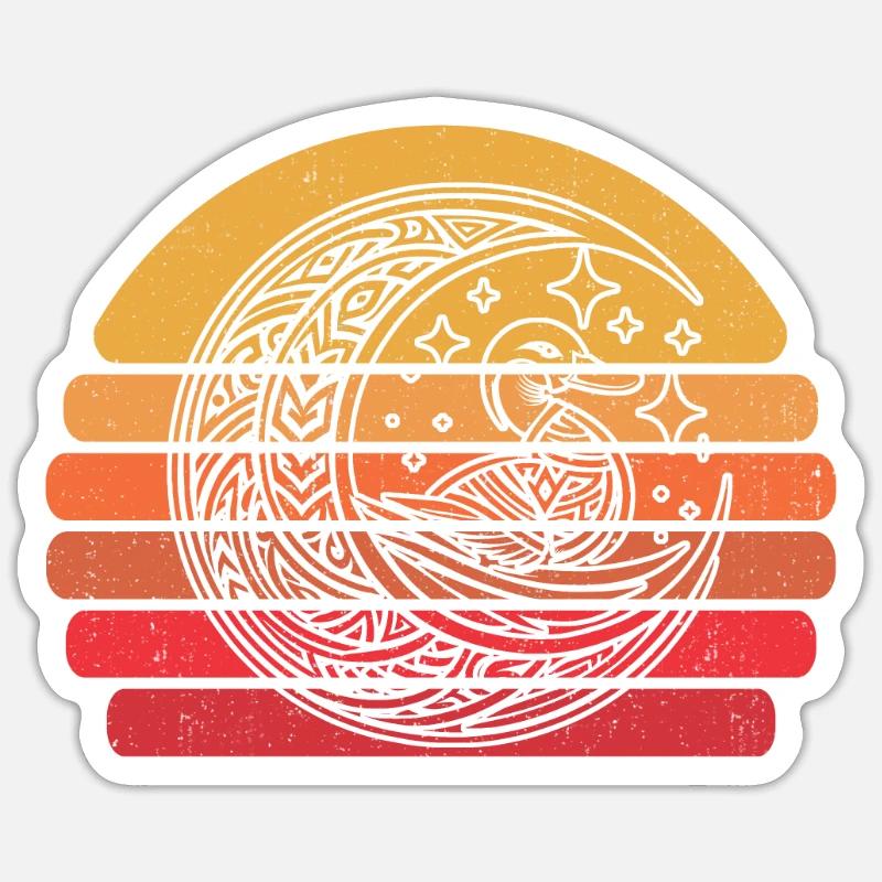Phases de lune canard - Sticker taille S (10 x 10 cm) - blanc mat