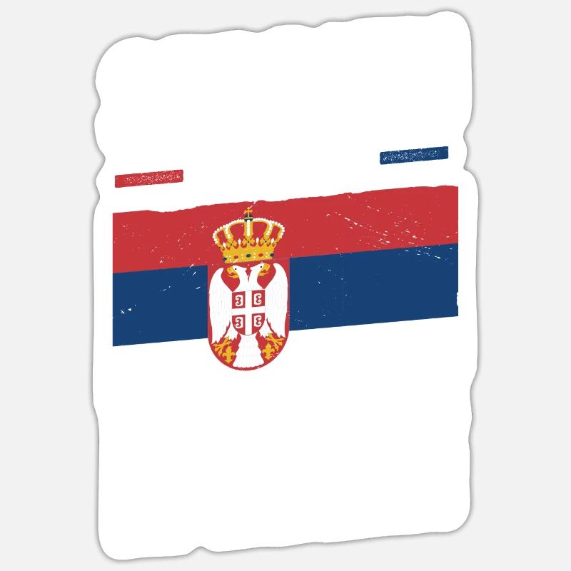 Serbe Serbe Allemagne Serbie - Sticker taille S (10 x 10 cm) - blanc mat