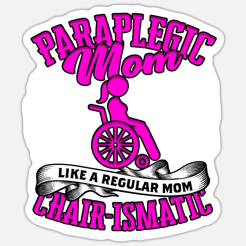 Rollstuhlfahrer Rollifahrer Mutter Sticker Größe S (10 x 10 cm)