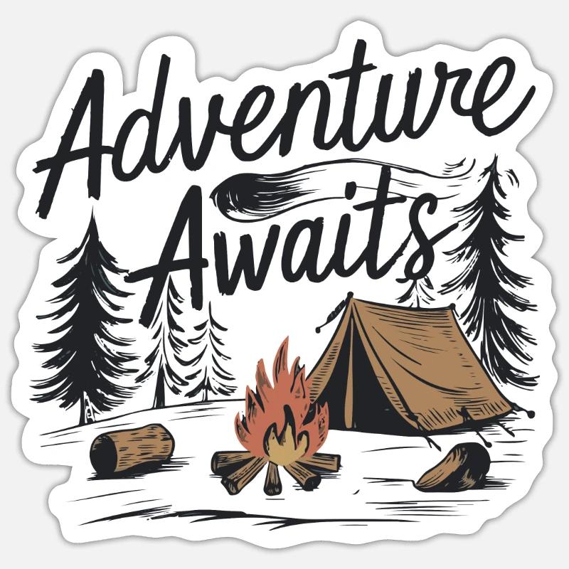DAS ABENTEUER WARTET AUF SIE - Sticker Größe S (10 x 10 cm) - Mattweiß