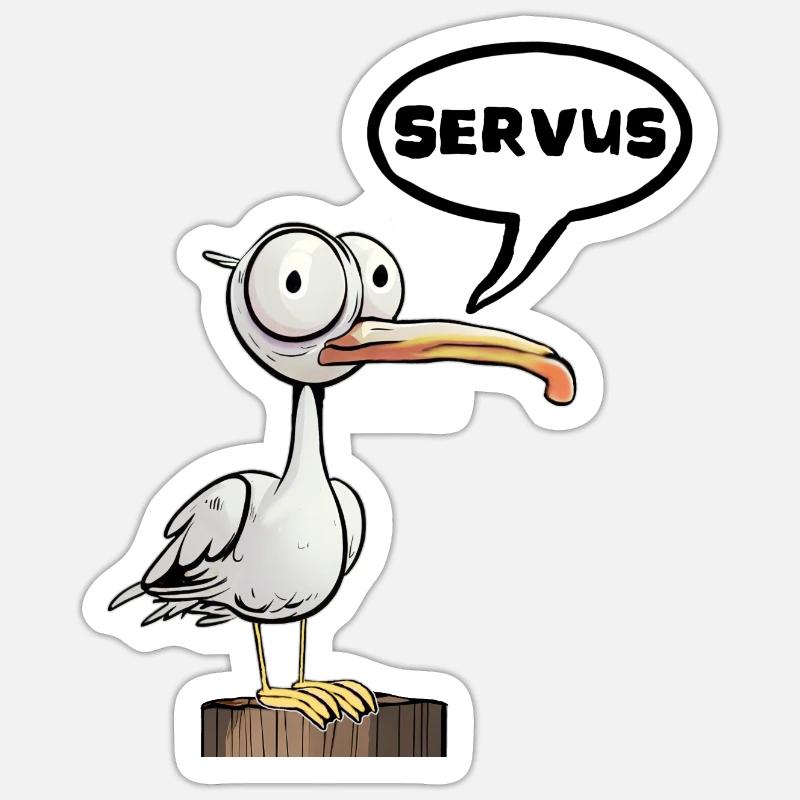 Servus Begrüßung Geschenkidee Oha Sticker Größe S (10 x 10 cm)