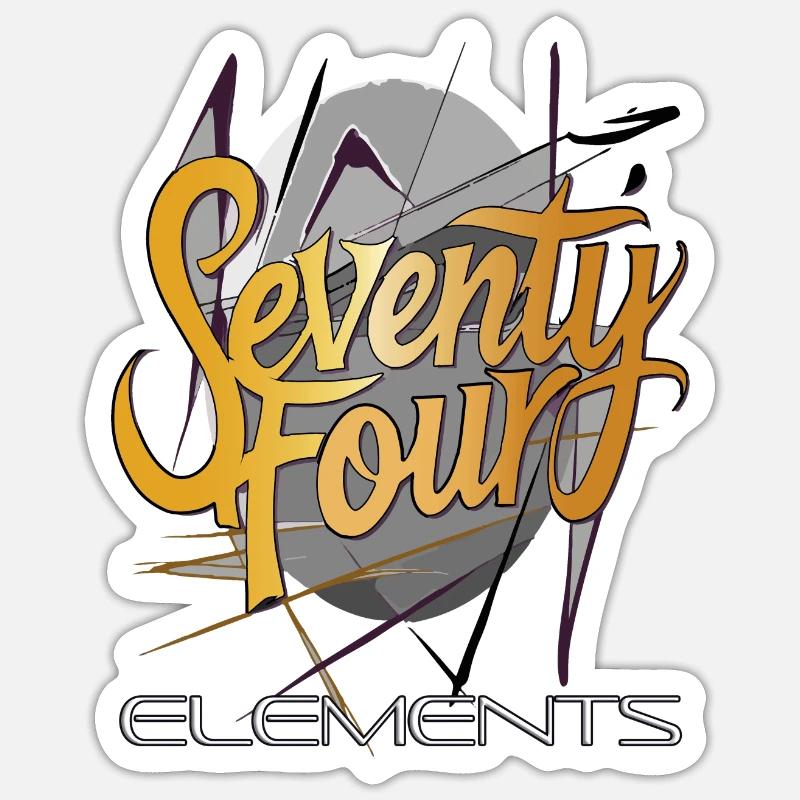 seventyfour elements - Sticker Größe S (10 x 10 cm) - Mattweiß