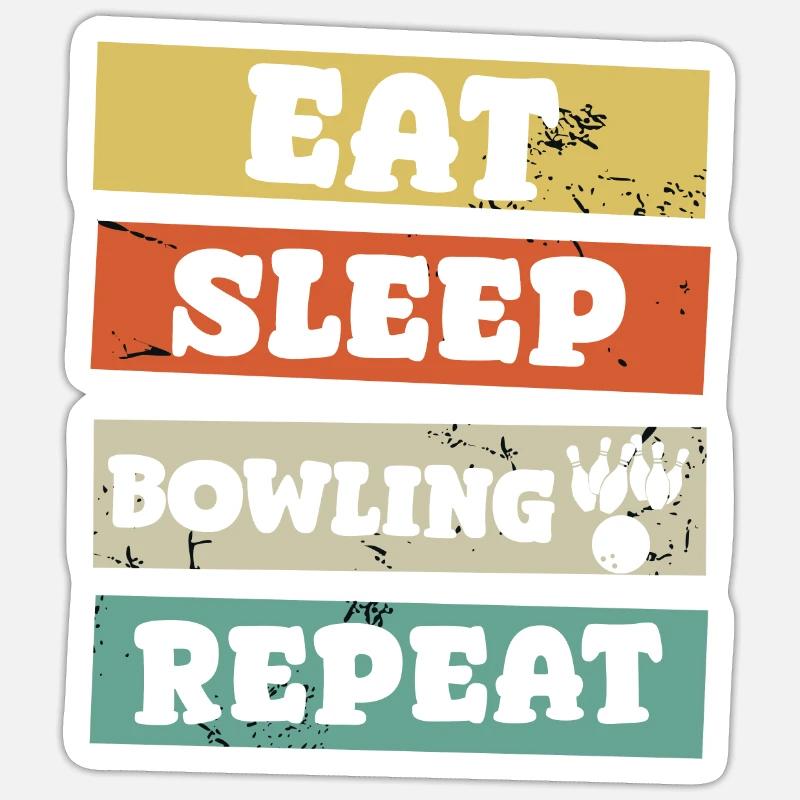 Manger dormir Bowling Répéter Sticker taille S (10 x 10 cm)