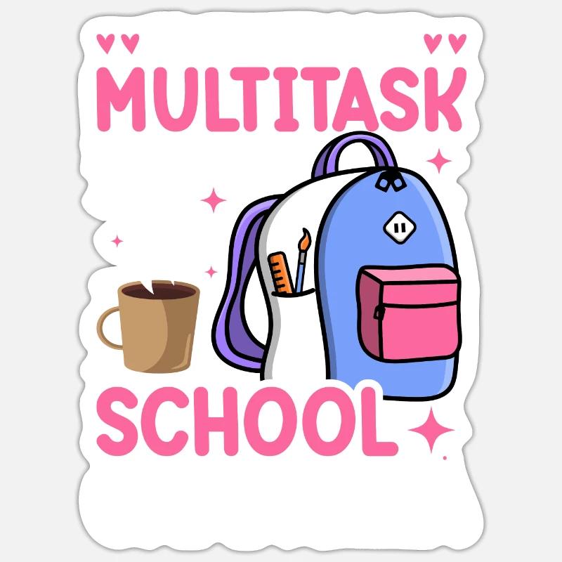 Cafeteria Mitarbeiterin Mittagessen Dame Multitask Sticker Größe S (10 x 10 cm)
