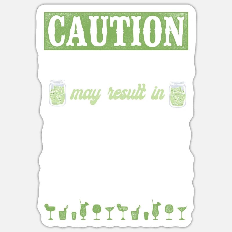 Bartender Mixologist Caution Small Sticker Größe S (10 x 10 cm)