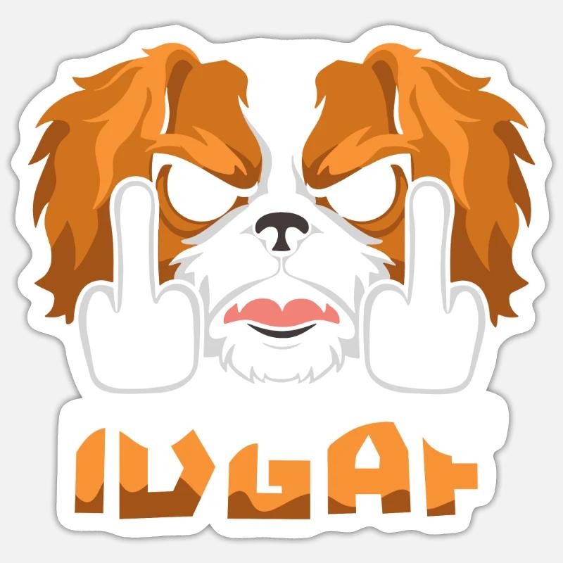 King Charles Cavalier Idgaf - Sticker size S (10 x 10 cm) - white matte