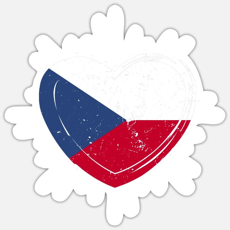 Tchèques République tchèque - Sticker taille S (10 x 10 cm) - blanc mat