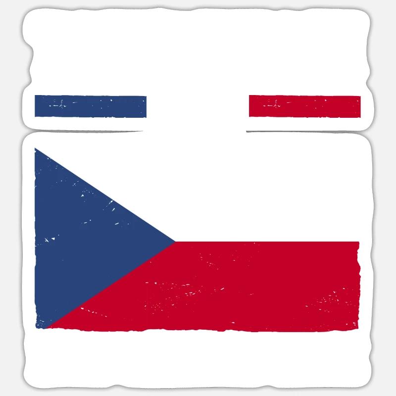 Tchèques République tchèque - Sticker taille S (10 x 10 cm) - blanc mat