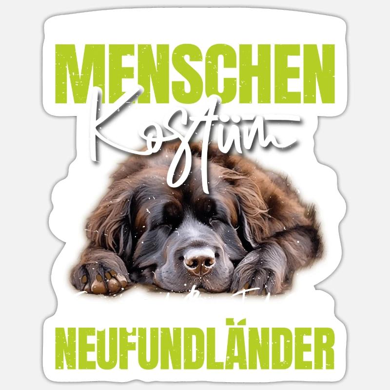 Newfie DAS IST MEIN MENSCHENKOSTÜM BIN EIN - Sticker Größe S (10 x 10 cm) - Mattweiß