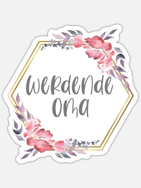 Boho werdende Oma Schwangerschaft Geschenk - Sticker Größe S (10 x 10 cm) - Mattweiß