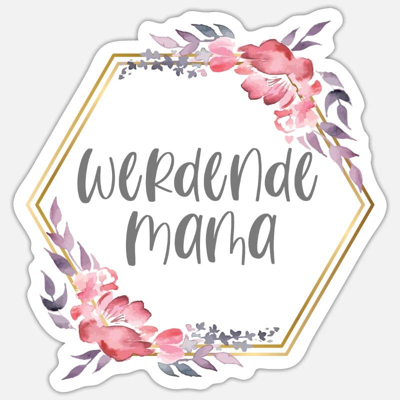 Boho Mama Schwangerschaft Geschenk - Sticker Größe S (10 x 10 cm) - Mattweiß