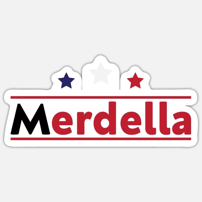 Merdella - Sticker Größe S (10 x 10 cm) - Mattweiß