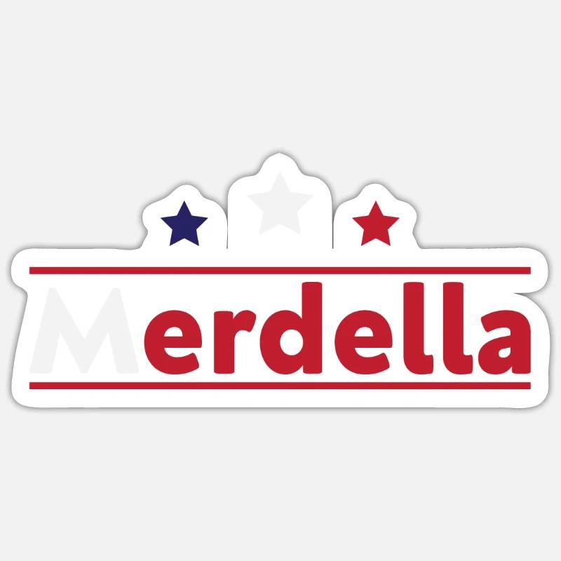 Merdella - Sticker taille S (10 x 10 cm) - blanc mat