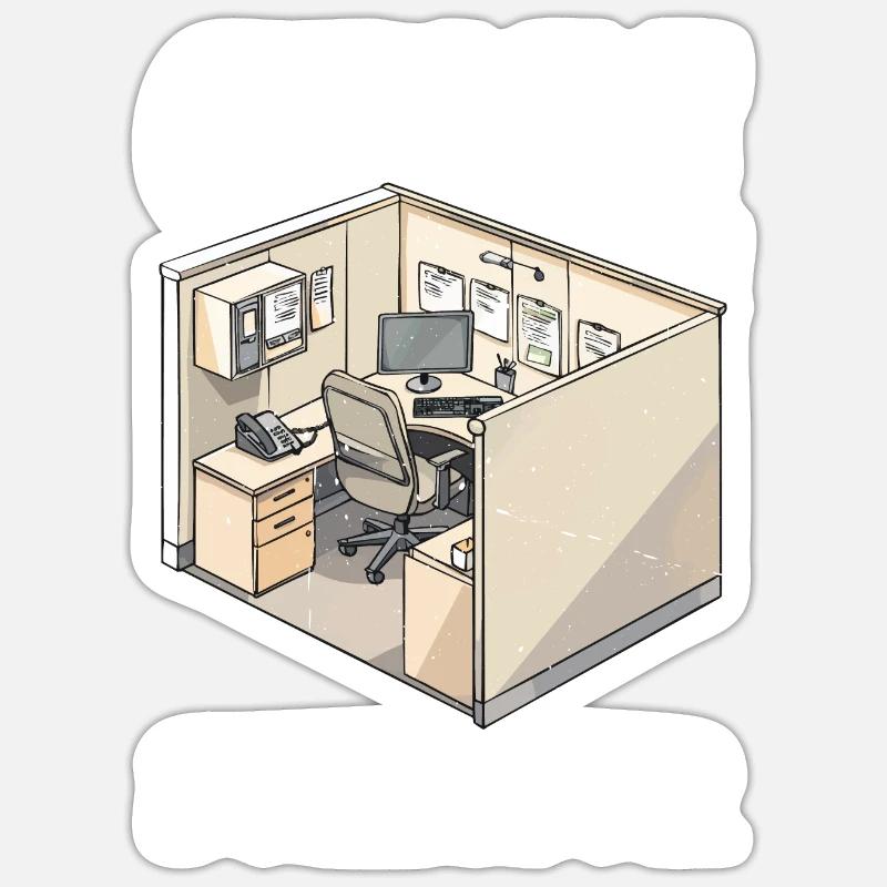 Cubicule Survivor 2 - Sticker taille S (10 x 10 cm) - blanc mat