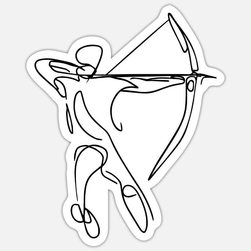 Archery Sketch - Sticker size S (10 x 10 cm) - white matte