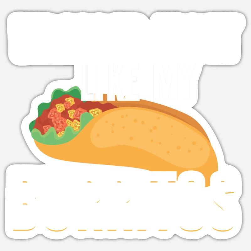 Burrito Gift - Sticker Größe S (10 x 10 cm) - Mattweiß
