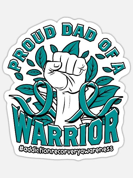 Entgiftung Entzug Suchtkrank Dad - Sticker Größe S (10 x 10 cm) - Mattweiß