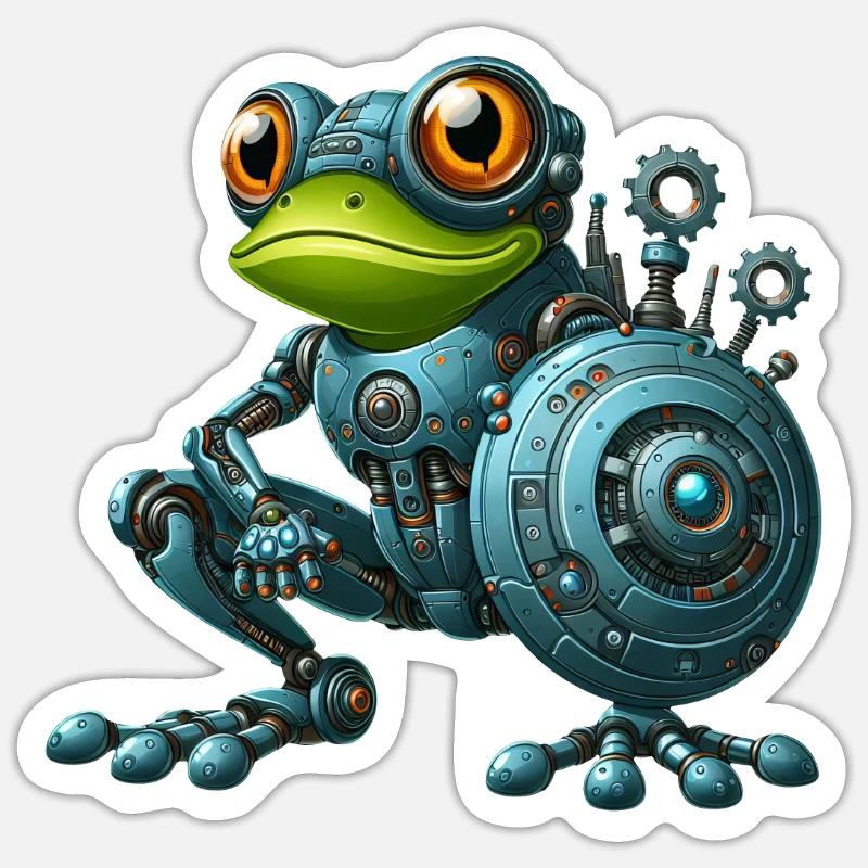 Cyborg Frog Toad Toad Robot Mech Design Sticker size S (10 x 10 cm)