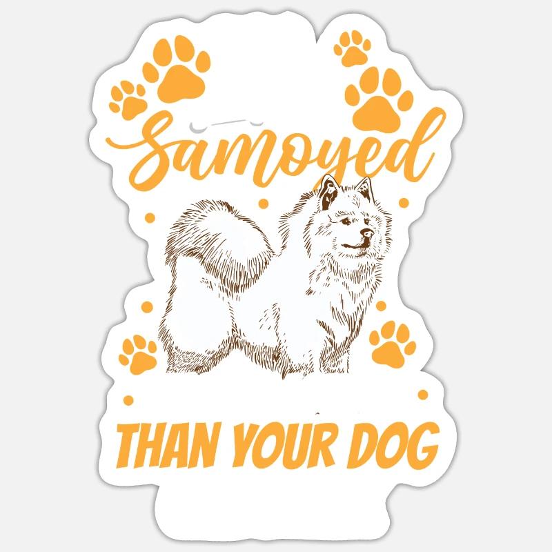 Samoyède ronfle bruyamment Samoyède Spitz Samoyède Sticker taille S (10 x 10 cm)