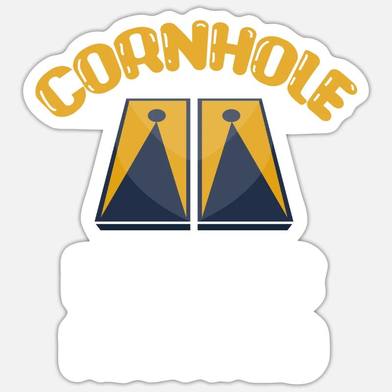 Cornhole No Balls Required Tossing Tailgating Sticker size S (10 x 10 cm)