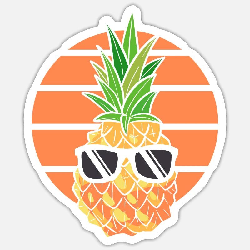 Ananas - Sticker taille S (10 x 10 cm) - blanc mat