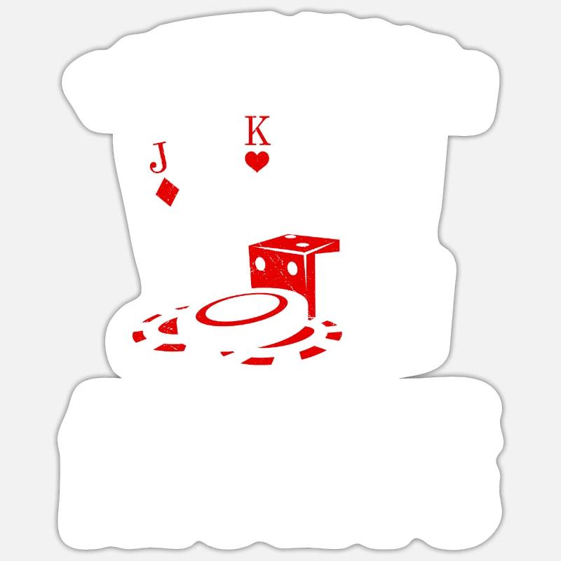 POKER MAMA ALLES ODER NICHTS Lustiges Poker - Sticker Größe S (10 x 10 cm) - Mattweiß