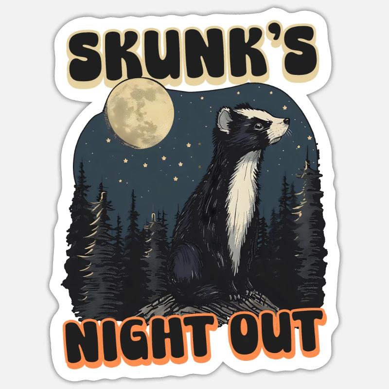 Skunk Skunks Abend Sticker Größe S (10 x 10 cm)
