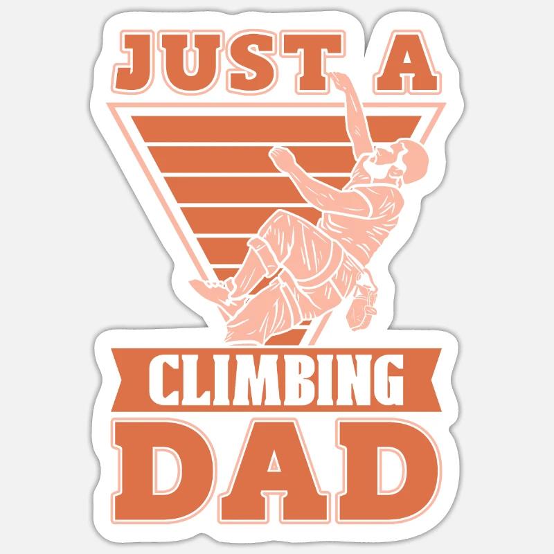Klettern Kletterer Just A Climbing Dad - Sticker Größe S (10 x 10 cm) - Mattweiß