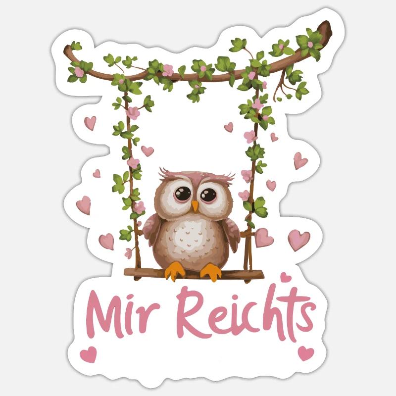 Nachteule Eule Eulen Vogel - Sticker Größe S (10 x 10 cm) - Mattweiß