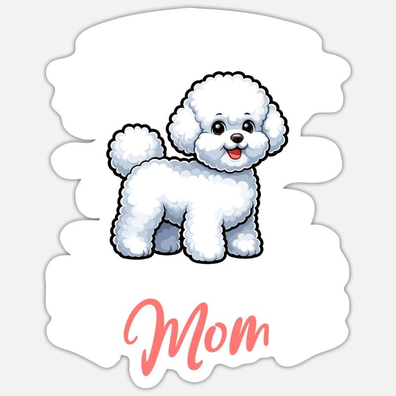 Bichon Frisé Mama - Sticker size S (10 x 10 cm) - white matte