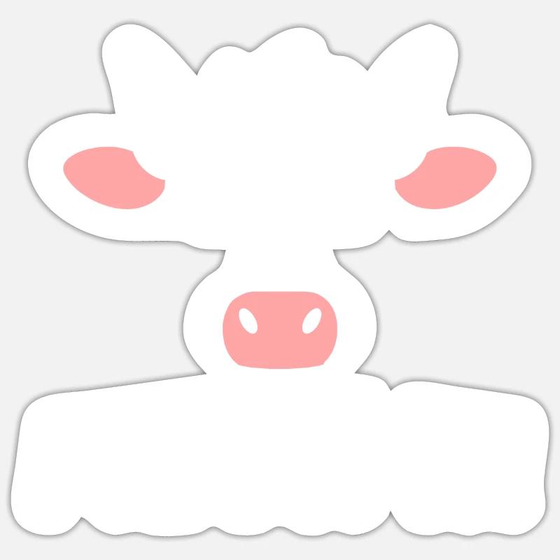 vache - Sticker taille S (10 x 10 cm) - blanc mat