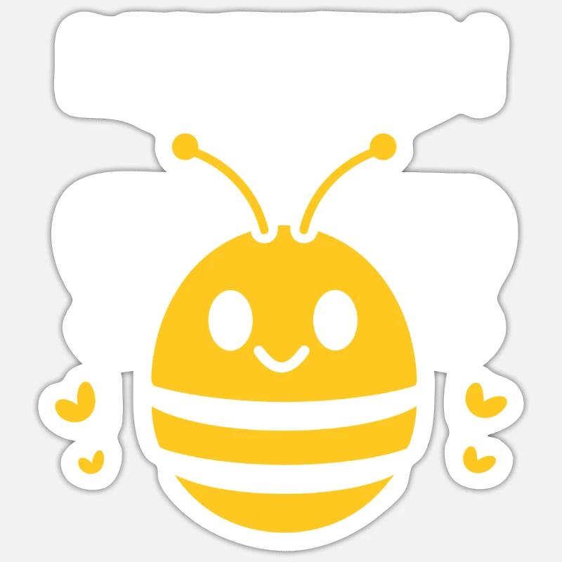 Bee - Sticker size S (10 x 10 cm) - white matte