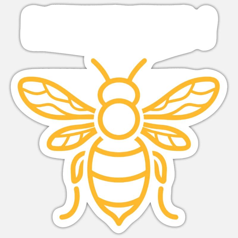 Biene - Sticker Größe S (10 x 10 cm) - Mattweiß