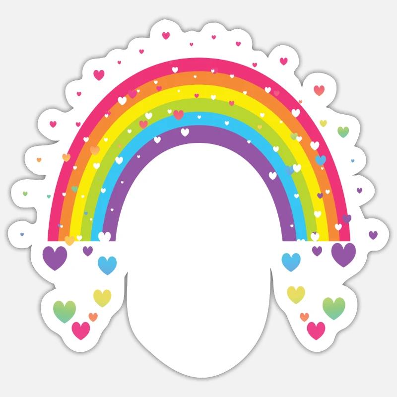 3. Geburtstag Geschenk Regenbogen Geburtstagskind - Sticker Größe S (10 x 10 cm) - Mattweiß