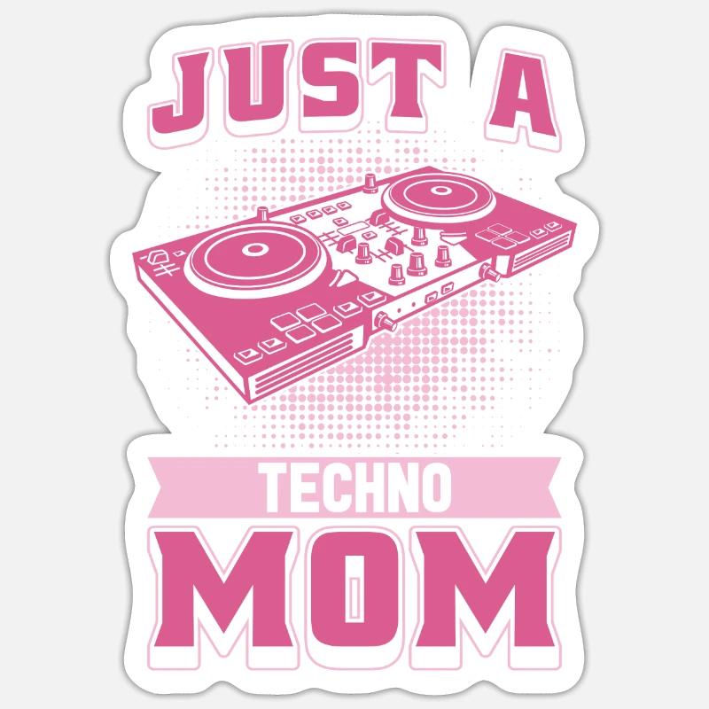 Techno Raver Just A Techno Mom Sticker taille S (10 x 10 cm)
