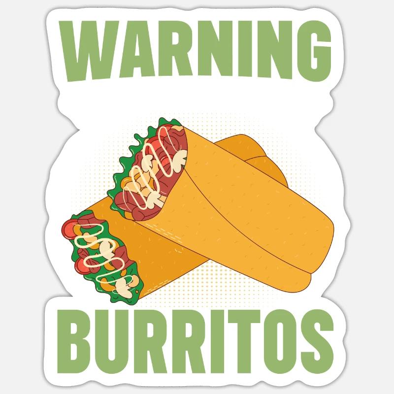 Burrito Gift - Sticker Größe S (10 x 10 cm) - Mattweiß