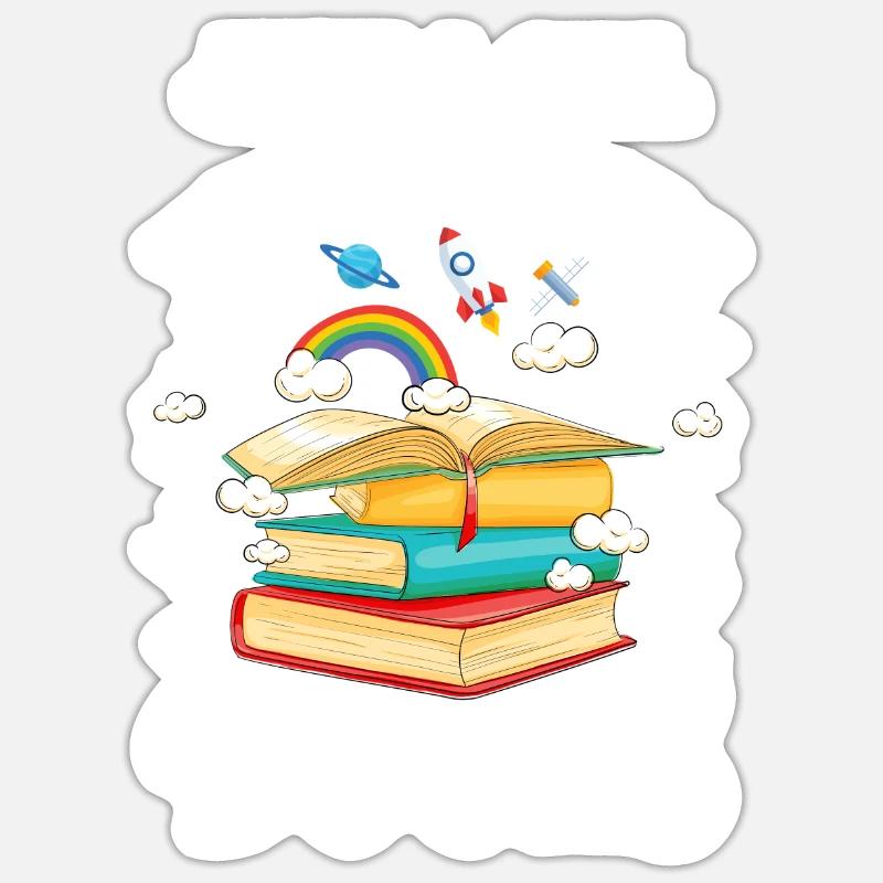 Nur ein Mädchen, das Bücher liebt - Süßer Buchliebhaber - Sticker Größe S (10 x 10 cm) - Mattweiß