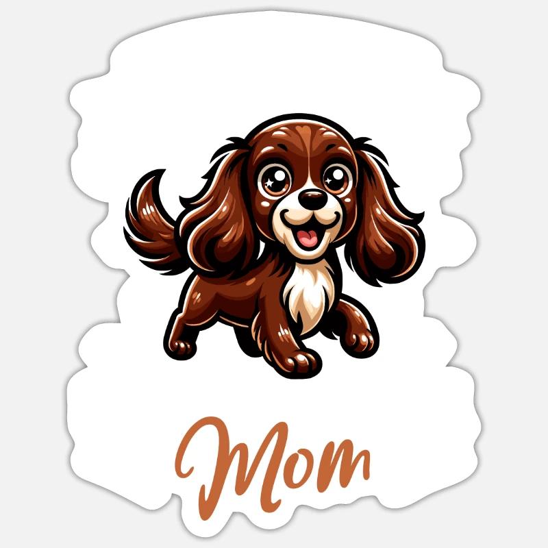 Boykin Spaniel Mama - Sticker Größe S (10 x 10 cm) - Mattweiß
