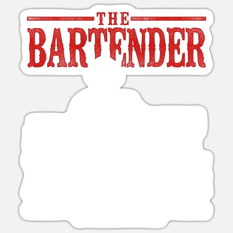 Bartender Mixologist The Bartender - Sticker Größe S (10 x 10 cm) - Mattweiß