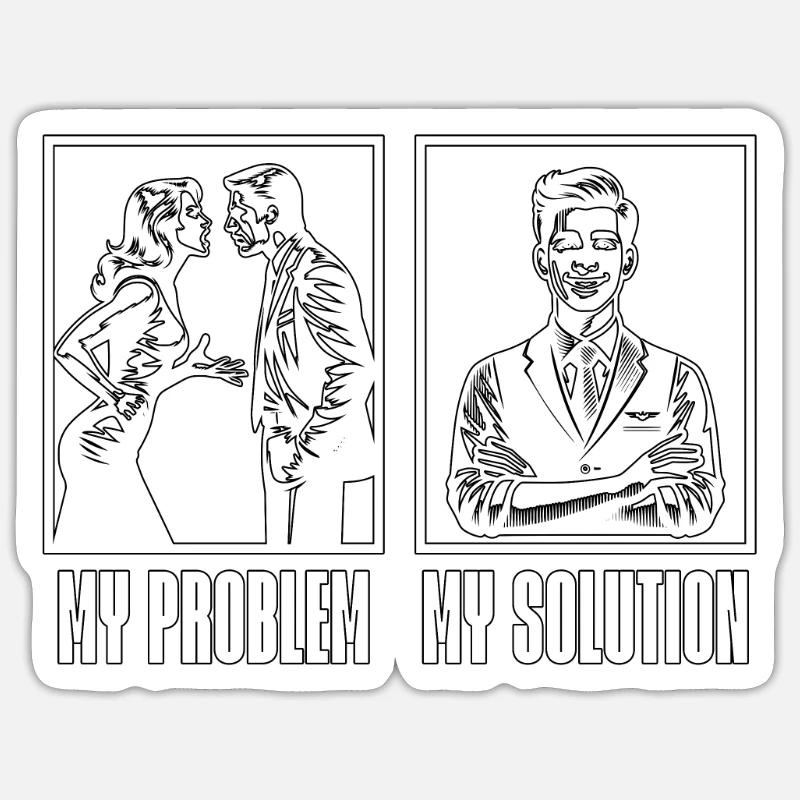 Receptionist My Problem My Solution Pictogram Dad Sticker Größe S (10 x 10 cm)