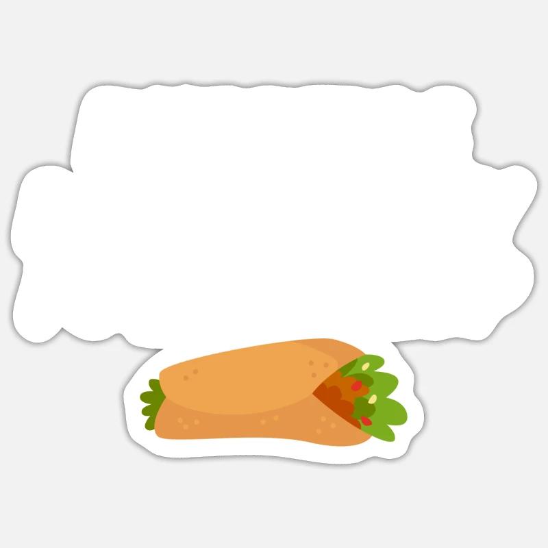 Cadeau Burrito - Sticker taille S (10 x 10 cm) - blanc mat