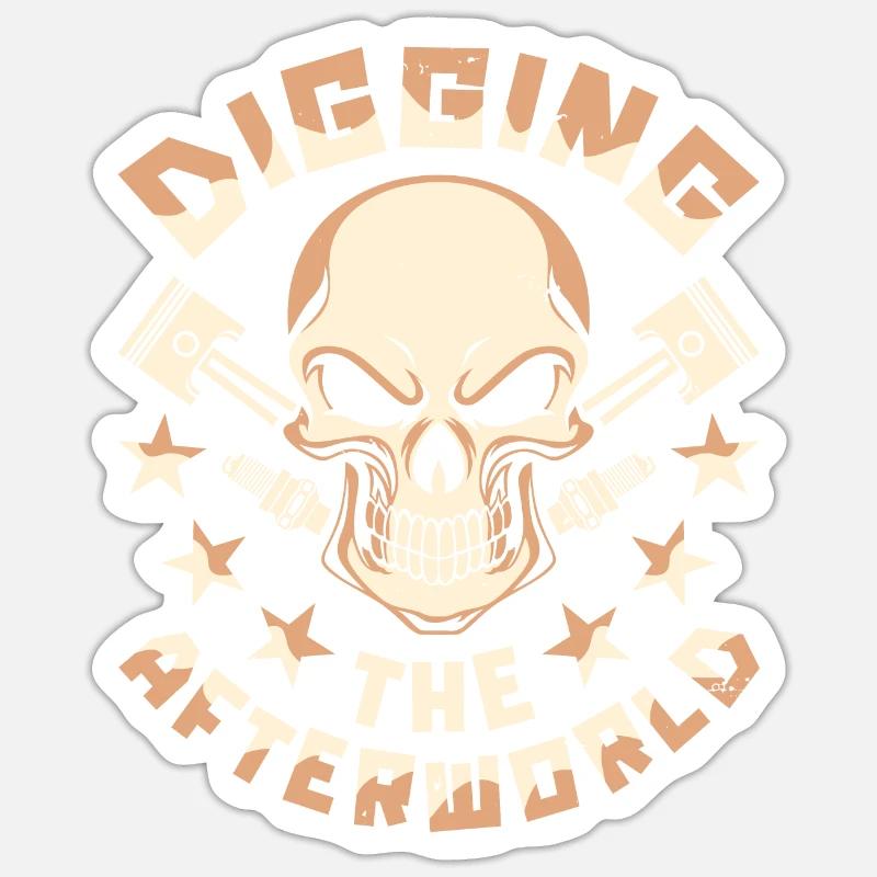 Schrauber Tuning Tuner Schädel - Sticker Größe S (10 x 10 cm) - Mattweiß