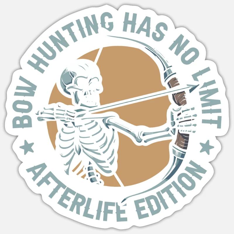 Bogenjagd Bogenjäger Skelett Sticker Größe S (10 x 10 cm)