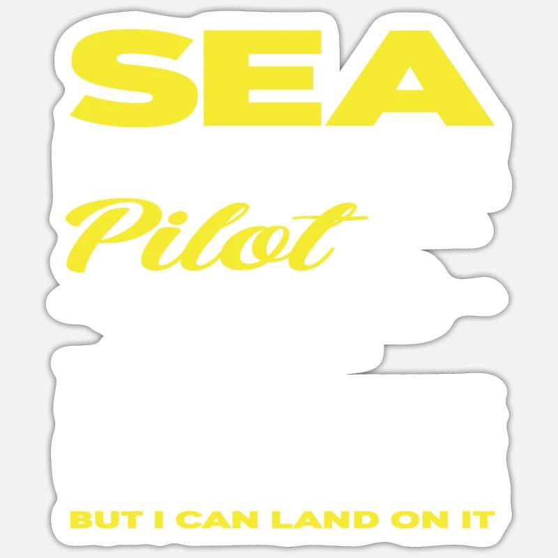 Pilote d’hydravion - Sticker taille S (10 x 10 cm) - blanc mat