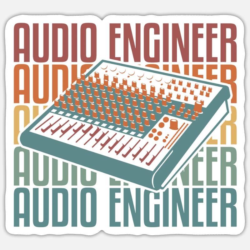 Tontechniker Toningenieur - Sticker Größe S (10 x 10 cm) - Mattweiß