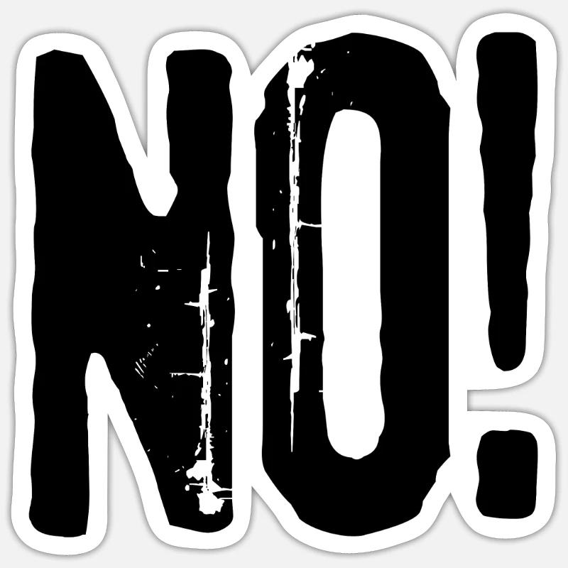 NO! - Sticker taille S (10 x 10 cm) - blanc mat